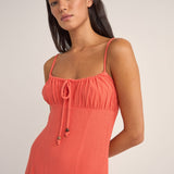 Austin Gather Maxi Dress - Coral