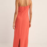 Austin Gather Maxi Dress - Coral