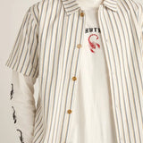 Seersucker Stripe SS Shirt - White