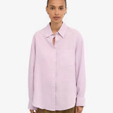 Organic Linen Oversized Shirt - Faded Pink