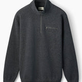 Elm Half Zip Sweatshirt - Dark Grey Melange