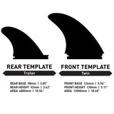 FCS II fin Rob Machado Twin + stabilizer