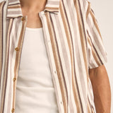 Paisley Stripe SS Shirt - Cedar