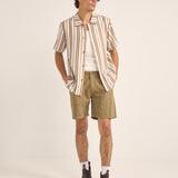 Paisley Stripe SS Shirt - Cedar
