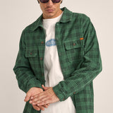 Cord Check Overshirt - Green