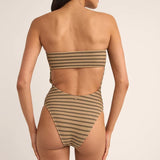Sol Stripe One Piece - Black
