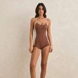 Lily Rib Surf Short One Piece - Chocolate
