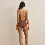 Lily Rib Surf Short One Piece - Chocolate