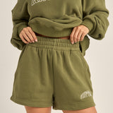 College Fleece Shorts - Olive