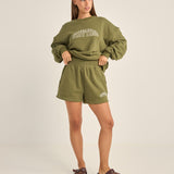 College Fleece Shorts - Olive