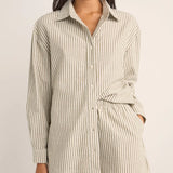 Valley Stripe Oversized Shirt - Ivy