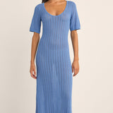 Georgia Short Sleeve Maxi Dress - Blue