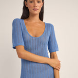 Georgia Short Sleeve Maxi Dress - Blue