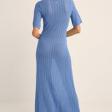 Georgia Short Sleeve Maxi Dress - Blue