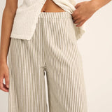 Valley Stripe Wide Leg Pant - Ivy