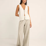Valley Stripe Wide Leg Pant - Ivy