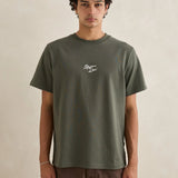 Embroidered SS T-shirt - Silver Pine