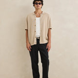 Textured Knit SS Shirt - Stone