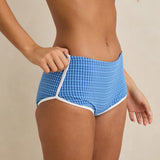 Lola Check Boyleg Pant - Blue