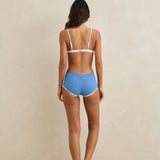 Lola Check Boyleg Pant - Blue
