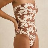 Melia Floral Onepiece - Chocolate