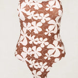 Melia Floral Onepiece - Chocolate