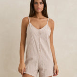 Valley Stripe Romper - Tan