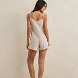 Valley Stripe Romper - Tan