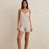 Valley Stripe Romper - Tan