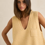 Archer Knit Vest - Sand