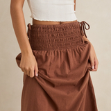 Alana Tie Maxi Skirt - Chocolate