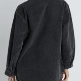 Oversized Denim Shacket - Grey