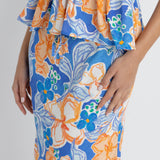 Paradise Flora's Maxi Skirt - Blue