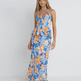 Paradise Flora's Maxi Skirt - Blue