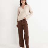 Lexie V-neck Jumper - Natural