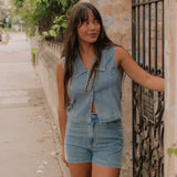 Romy High Rise Denim Short - Denim