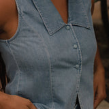 Sailor Denim Vest - Denim