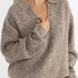 Quinn V-Neck Jumper- Oatmeal