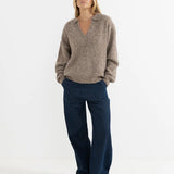 Quinn V-Neck Jumper- Oatmeal