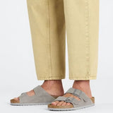 Arizona Suede Leather Narrow - Stone Coin