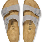 Arizona Suede Leather Narrow - Stone Coin