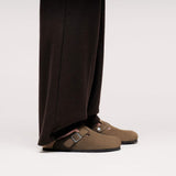 Boston Suede Soft Footbed Narrow - Dark Tea