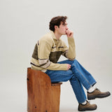 Dawn Stripe Knit Polo - Oatmeal