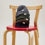 Relax Rib Lambswool Beanie - Thyme