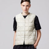 V-Neck Down Vest - Olive