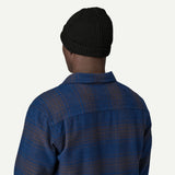 Fishermans Rolled Beanie - Contrast Stripe: Weathered Stone