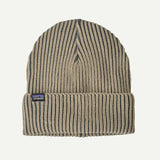 Fishermans Rolled Beanie - Contrast Stripe: Weathered Stone
