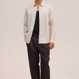 Enzo Shirt 5728 - Oat Stripe