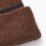 Alpine Rib Beanie - Navy/Dark Brown