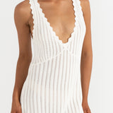 Scallop Knit Maxi Dress - Cream